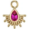 "Borderline" Charm In Gold With Chatham Hot Pink Sapphire