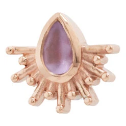 "Borderline" Threaded End In Gold With Sandblasted Light Amethyst