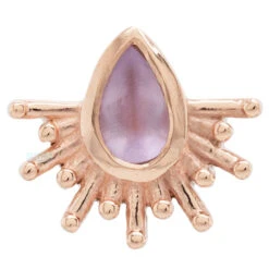 "Borderline" Threaded End In Gold With Sandblasted Light Amethyst -Body Vision Los Angeles 41689 BodyVision BVLABorderlineThreadedEndinGoldwithSandblastedLightAmethystSingleRoseGold2 dd85877b 4f7f 4384 8d26 83ad4c967c67