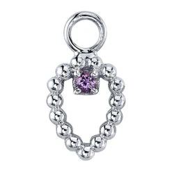 "Sophie Tear" Charm In Gold With Amethyst