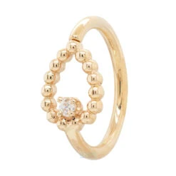 "Sophie Tear" Seam Ring In Gold With White CZ -Body Vision Los Angeles 41704 BodyVision BVLASophieTearSeamRinginGoldwithWhiteCZSingleYellowGold1 ccddb689 972e 40a2 bdd4 356244205ca8