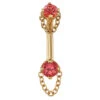 "Rianna" Curved Barbell In Gold With Padparadscha Sapphire