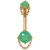 "Rianna" Navel Curve In Gold With Faceted Chrysoprase