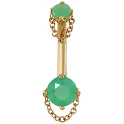 "Rianna" Navel Curve In Gold With Faceted Chrysoprase -Body Vision Los Angeles 41739 BodyVision BVLARiannaNavelCurveinGoldwithFacetedChrysopraseSingleYellowGoldVENDORPHOTO 2e6f2412 5372 45a5 ba46 81bd3b9f79e6