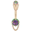 "Rianna" Navel Curve In Gold With Mystic Topaz