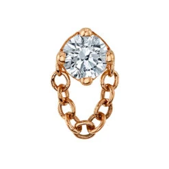 Threadless: "Rianna" Pin In Gold With White CZ -Body Vision Los Angeles 41739 BodyVision BVLAthreadless Rianna EndinGoldwithWhiteCZSingleRoseGoldVENDORPHOTO