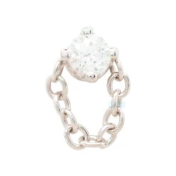 Threadless: "Rianna" Pin In Gold With White CZ