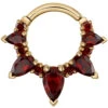 "Empress Rising" Hinge Ring In Gold With Red Diamond & Garnet