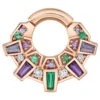 "Atlantean" Hinge Ring In Gold With Emerald, Amethyst, Tanzanite & White Diamond