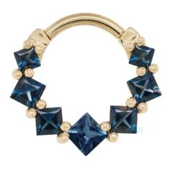 Graduating Tiffany Hinge Ring In Gold With London Blue Topaz' -Body Vision Los Angeles 41789 BodyVision BVLAGraduatingTiffanyHingeRinginGoldwithLondonBlueTopaz SingleYellowGold5.162