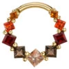 Graduating Tiffany Hinge Ring In Gold With Oregon Sunstone, Smoky Quartz, Garnet, Poppy Topaz & Citrine