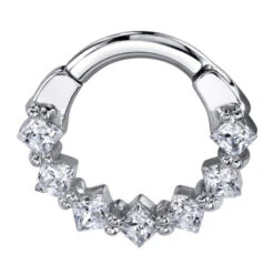 Tiffany Hinge Ring In Gold With White CZ's