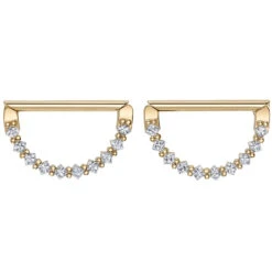 "Tiffany" Nipple Hinge Rings In Gold With DIAMONDS