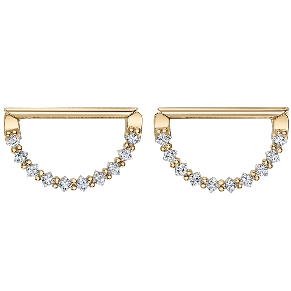 "Tiffany" Nipple Hinge Rings In Gold With DIAMONDS 1 "Tiffany" Nipple Hinge Rings In Gold With DIAMONDS