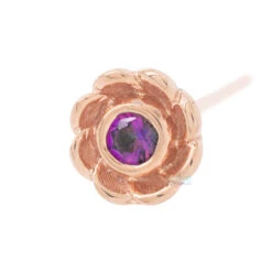 Water Lily Nostril Screw In Gold With Mystic Topaz