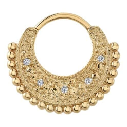 "Inara" Hinge Ring In Gold With White CZ's