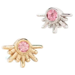 "Live To Tell" Threaded End In Gold With Padparadscha Sapphire -Body Vision Los Angeles 41851 BodyVision BVLALivetoTellThreadedEndinGoldwithPadparadschaSapphireAsstGroup