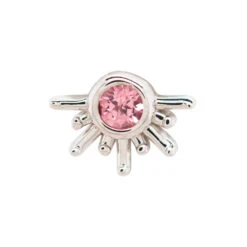 Threadless: "Live To Tell" Pin In Gold With Padparadscha Sapphire 11 Threadless: "Live To Tell" Pin In Gold With Padparadscha Sapphire -Body Vision Los Angeles 41851 BodyVision BVLAthreadlessLivetoTellPininGoldwithPadparadschaSapphireSingleWhiteGold6mm2