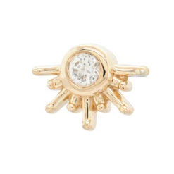 "Live To Tell" Threaded End In Gold With DIAMOND -Body Vision Los Angeles 41851 BodyVisionBVLALivetoTellThreadedEndinGoldwithDIAMONDSingle6.5mmYellowGold1