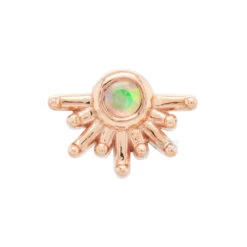 "Live To Tell" Threaded End In Gold With Genuine White Opal -Body Vision Los Angeles 41851BVLA threadlessLivetoTellGenuineWhiteOpal6mmRG2 e8380d0e bba1 480e b32a 9abdb4160955