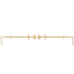 "Siren's Kiss" Forward Facing Nipple Barbells In Gold With Pearl & Mercury Mist Topaz -Body Vision Los Angeles 41865 BodyVisionBVLASirensKissForwardFacingNippleBarbellsinGold2YellowGold1.2