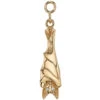 "Morbius Bat" Charm In Gold With White DIAMONDS