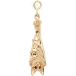 "Morbius Bat" Charm In Gold With Garnets -Body Vision Los Angeles 41883 BodyVision BVLAMorbiusBatCharminGoldwithGarnetsSingleYellowGold2 fb1dff93 16ec 45e1 98ff 3ddbba91e2dc
