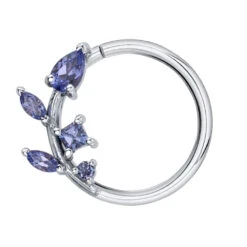 "Jasmine" Seam Ring In Gold With Tanzanite