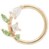 "Jasmine" Seam Ring In Gold With Tsavorite & White CZ's