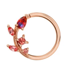 "Jasmine" Seam Ring In Gold With Anastasia Topaz & Padparadscha Sapphire