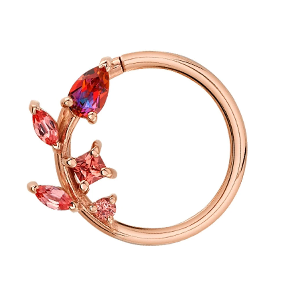 "Jasmine" Seam Ring In Gold With Anastasia Topaz & Padparadscha Sapphire 1 "Jasmine" Seam Ring In Gold With Anastasia Topaz & Padparadscha Sapphire