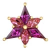 "Stargazer" Threaded End In Gold With Rhodolite & Pink Tourmaline