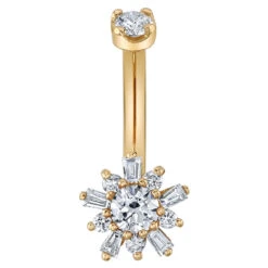 "Elaine" J Curve In Gold With DIAMONDS