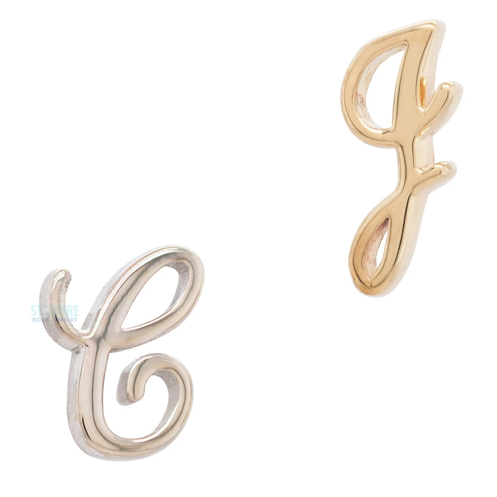 Threadless: Script Letter Pin In Gold 1 Threadless: Script Letter Pin In Gold