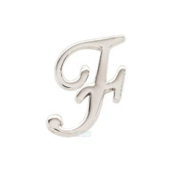 Threadless: Script Letter Pin In Gold 9 Threadless: Script Letter Pin In Gold -Body Vision Los Angeles 42123 Body Vision BVLA threadless Script Letter Pin in Gold F WG 2
