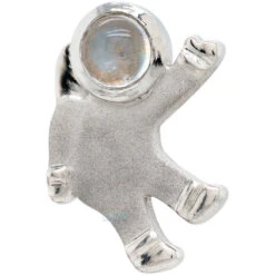 "Astro" Threaded End In Gold With Rainbow Moonstone