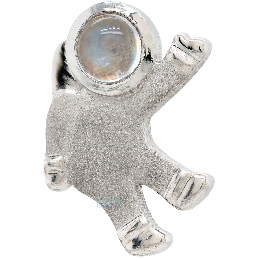 "Astro" Threaded End In Gold With Rainbow Moonstone 1 "Astro" Threaded End In Gold With Rainbow Moonstone