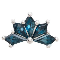 "Spirit" Threaded End In Gold With London Blue Topaz' -Body Vision Los Angeles 42183 BVLABodyVision SpiritThreadedEndinGoldwithLondonBlueTopazWhiteGold2