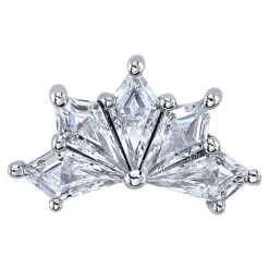 "Spirit" Threaded End In Gold With White CZ's