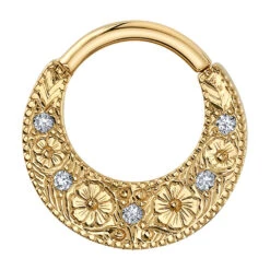 "Primrose" Hinge Ring In Gold With Diamonds