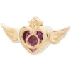 "Crisis Moon" Threaded End In Gold With Pink Sapphire