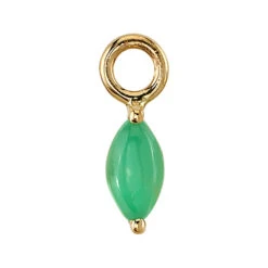 V Prong Marquise Charm In Gold With Chrysoprase