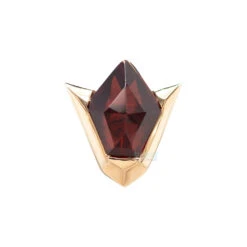 "Spirit Of Fire" Threaded End In Gold With Hand Cut Garnet -Body Vision Los Angeles 42327 ZeldaSpiritofFireThreadedEndinGoldwithHandCutGarnetSingleYellowGold2