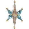 "Harpy" Threaded End In Gold With Rainbow Moonstone & Swiss Blue Topaz