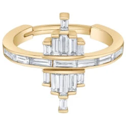"Facade" Hinge Ring In Gold With DIAMONDS