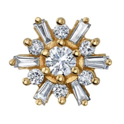 "Delaney" Threaded End In Gold With White CZ's