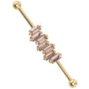 "Madison" Industrial Barbell In Gold With Champagne Sapphires