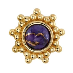 "Thursday" Threaded End In Gold With Copper Purple Turquoise