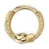 "Boston Python" Hinge Ring In Gold With Garnet