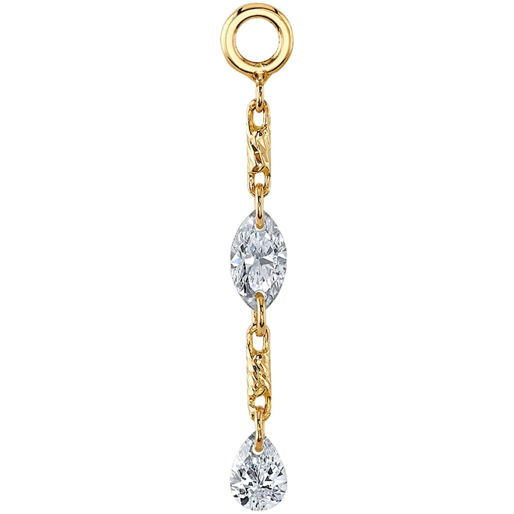 "Elea" Chain Charm In Gold With DIAMONDS 2 "Elea" Chain Charm In Gold With DIAMONDS - Image 2